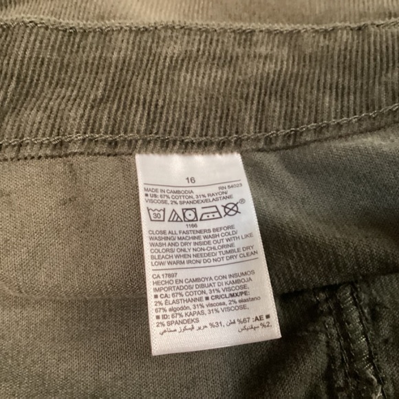 Cargo Corduroy Mini 90s Vibe Schoolgirl Womens Skirt Size 16 Olive Green Fall - Picture 3 of 5